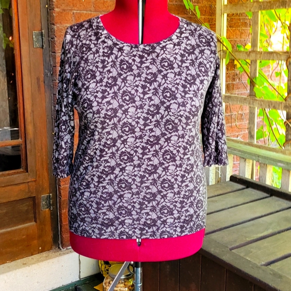 Talbots lace print sweater, 1X